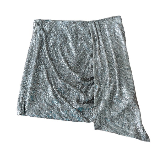 NWT Gianni Bini James Sequined Side Drape Skirt - Picture 3 of 14